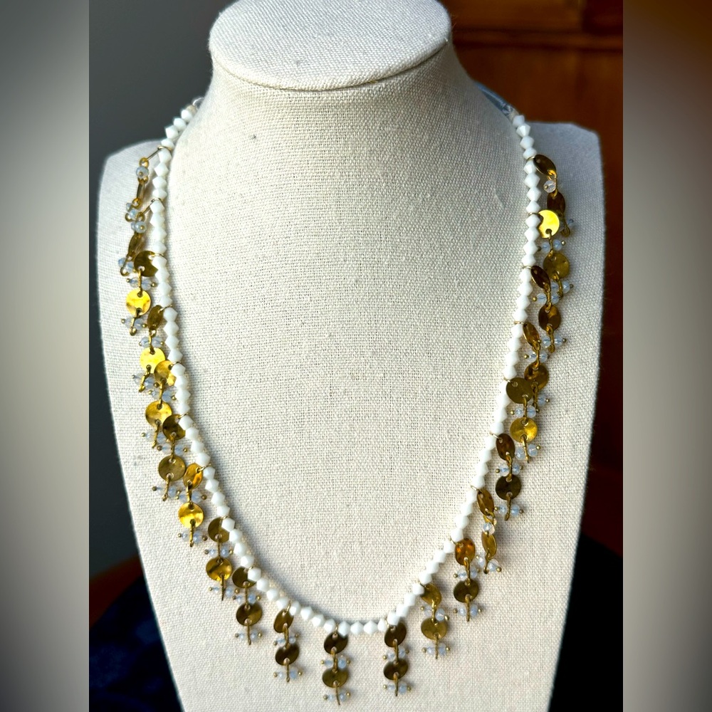 Serafina for Anthropologie - Gold and White Necklace - NWOT